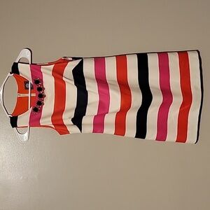 Vince Camuto Womens Striped Embellished‎ Mini Multicolored Dress Size 12